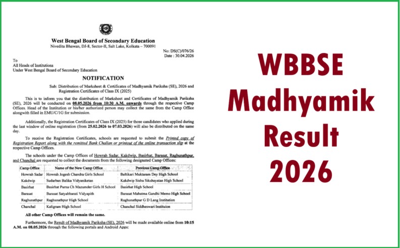 WBBSE Madhyamik Result 2026 Link
